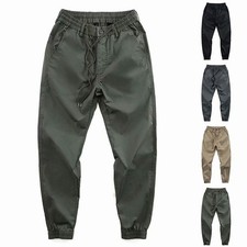 Retro Herren Cargohose Slim Fit Polyester robust atmungsaktiv lange Hose