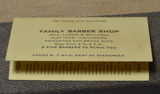 1963 DETROIT TIGERS Pocket Schedule BASEBALL Advertising FAMILY Barber Shop