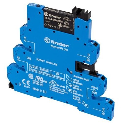 Finder 39.61.8.230.0060, MasterPLUS, Electromechanical Push-in Relay Module