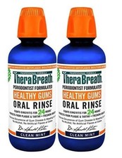 TheraBreath Healthy Gums Oral Rinse Clean Mint CPC 16 oz 2-Pack NEW Exp 04/2027