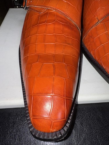 DUCA 'Imperio' Italian Calfskin / Croc & Lizard Embossed Print / Men's 13 - Picture 2 of 24
