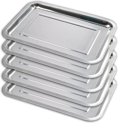 Stainless Steel Lab Tray 5Pcs 13.5 X 10 in Flat Metal - product listing photo