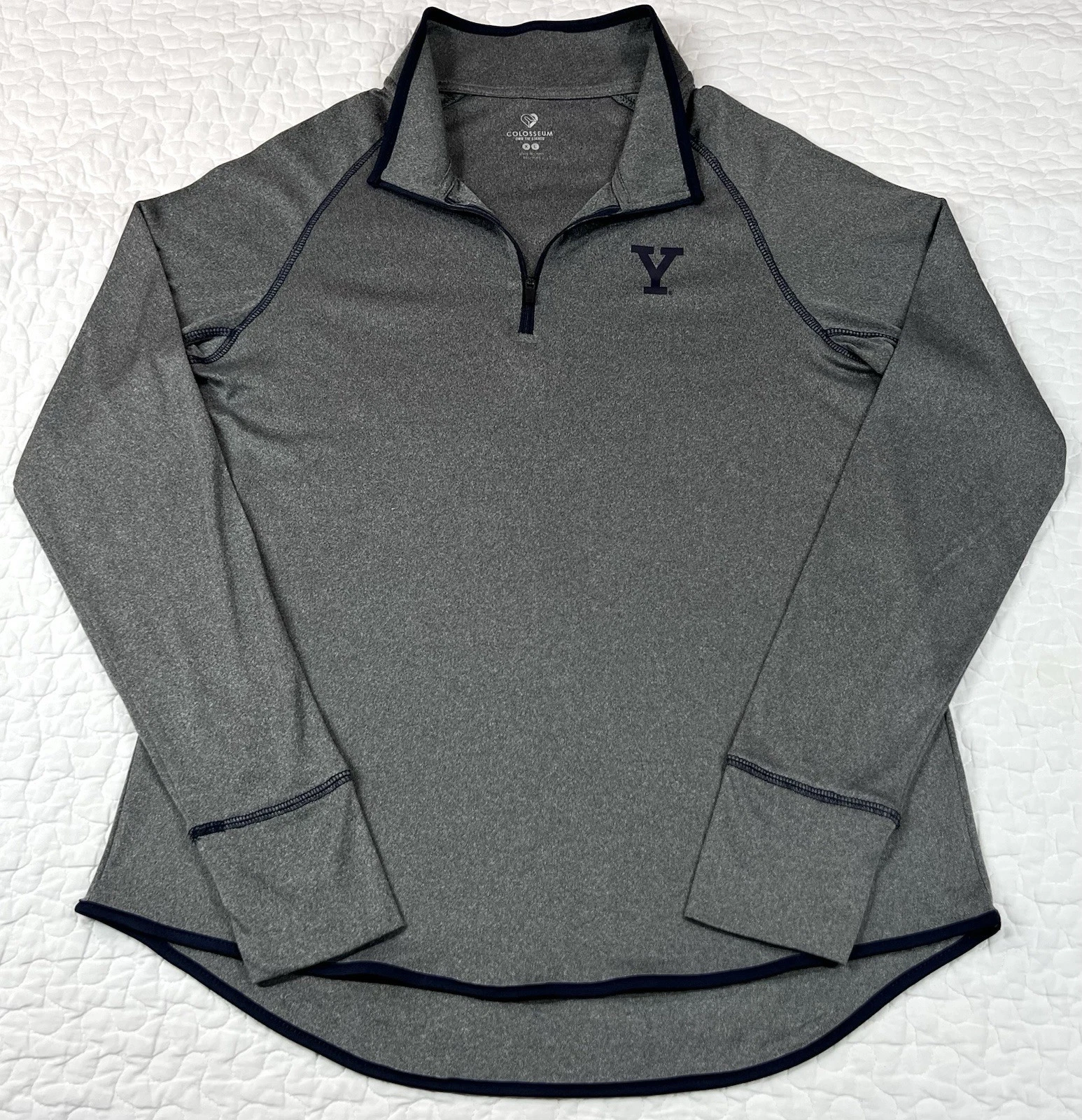 Yale Pullover Women's XL Gray 1/4 Zip Thermal Base Layer Top Sweatshirt Sweater