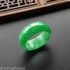 1Pc Natural Chinese Green Jade Ring Green Jade Fingerstall Ring Women