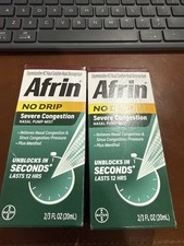 Brand New 2-Pack Afrin No Drip Severe Congestion Nasal Pump Mist .5oz Exp. 01/26