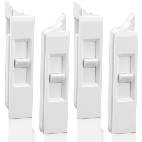 6-Pack Window Tilt Latch Locks – Replacement Window Parts, White, Fits Most Sliding Windows, Jpkta J-Window Tilt Latch