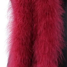 2 Yards Fluffy Marabou Feather Boa for Crafts Wedding Party 2yards, Burgundy