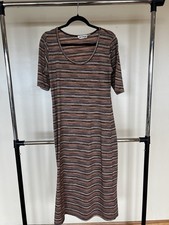 Gold Flava Brown Striped Long Dress Dress ~ XL