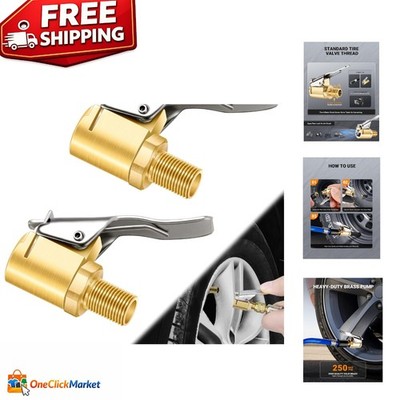 Durable Brass Lock-on Air Chucks: Easy Install Tire Inflator Adapter (2 Pcs)