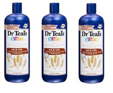 BL Dr Teals Kids 3-In-1 Shampoo/ Bath/Body Wash Oat  Milk 20 oz X 3 Packs