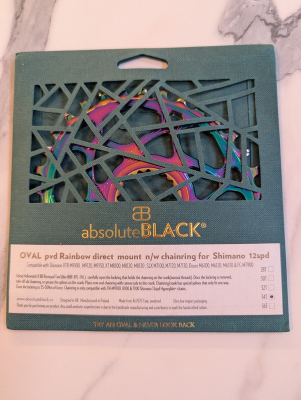 AbsoluteBLACK OVAL XTR M9100 D-Mount chainring RAINBOW 34T