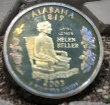 TONED 2003 S ALABAMA STATE QUARTER CLAD PROOF UNC 