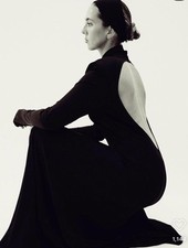 H&M Studio AW25 Black Maxi Dress L | Open Back Flared Skirt Long Sleeve Elegant