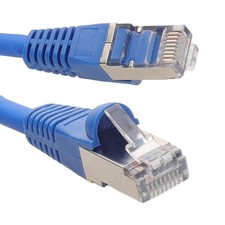 Image of Shielded Cat6A SSTP LSZH RJ45 Network Ethernet Patch 10 Gigabit Cable 2m Blue
