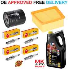 PER FORD FIESTA 1.25 1.4 1.6 KIT MANUTENZIONE FILTRI ARIA OLIO TAPPI NGK + OLIO 5W30 5L