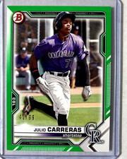 Green #'d/99- 2021 Bowman Draft #BD-30- Julio Carreras Sp Rc