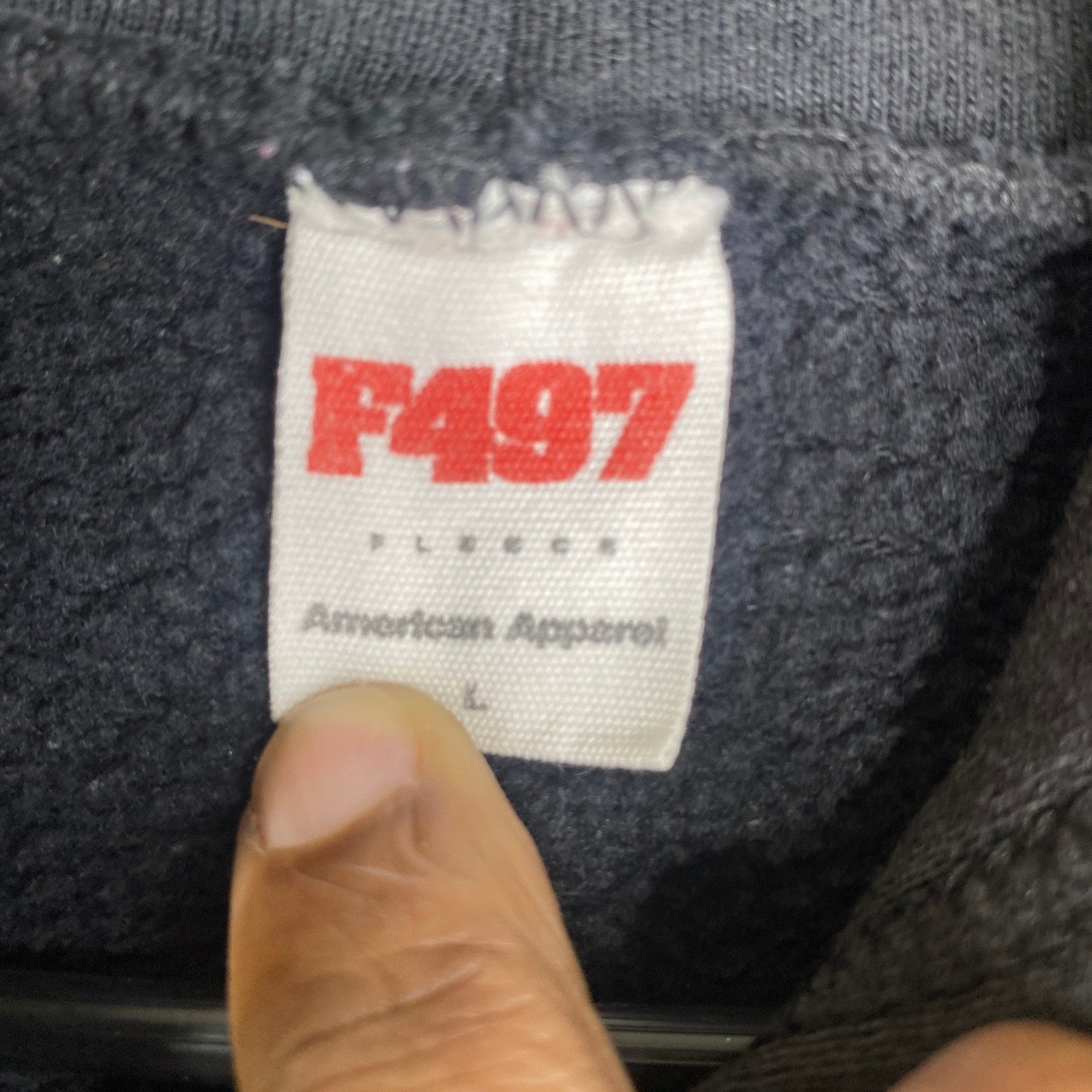 American Apparel F497 Flex Fleece Hoodie Mens Large Black Dexter TV Show Zip Up image 4