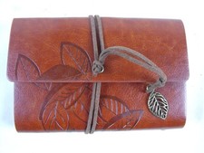 5 Inch Mini Vintage Leather Journal, Pocket Size Refillable Loose Leaf Notebook