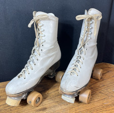 Chicago Roller Skate Women Size 8 Minuteman White Leather Vintage Parts Repair