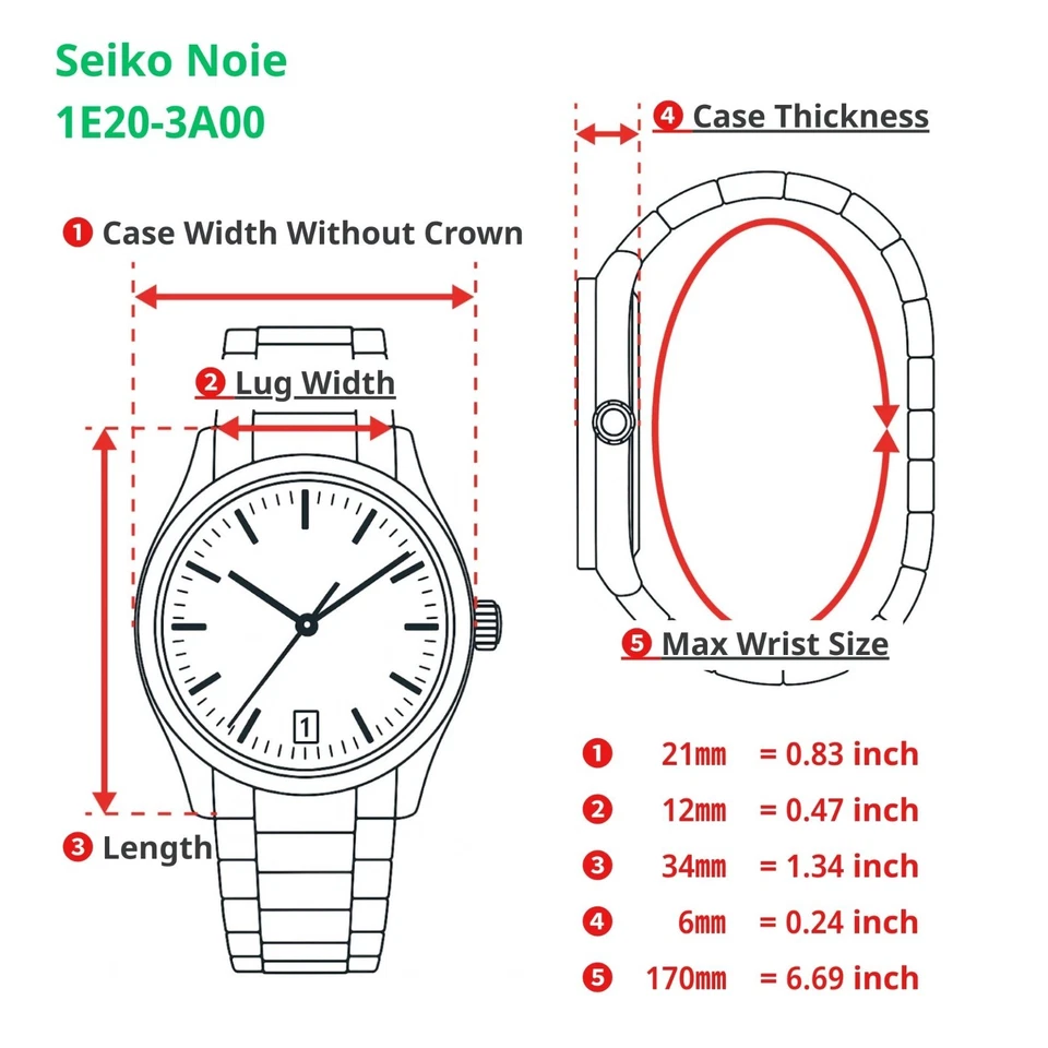 [Casi COMO NUEVO] Reloj vintage de cuarzo blanco para mujer Seiko Noie 1E20-3A00 21 mm Japón Foto 2 de 4