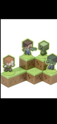 Minecraft Cake Topper Set 6 Piece Mobs Beware Alex Steve Block Decorations NEW