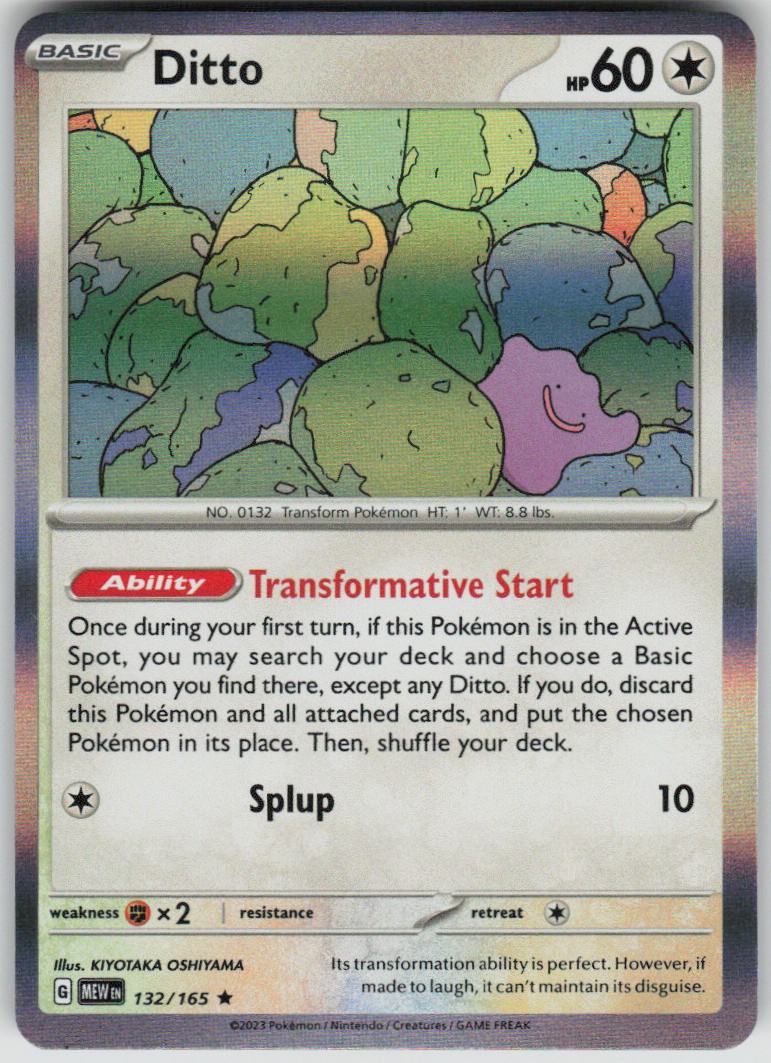 Pokemon Ditto Rare SV: Scarlet & Violet 151 132/165 NM