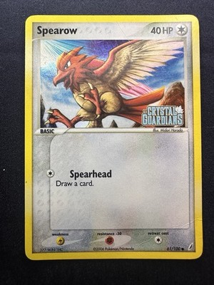 Spearow Common Crystal Guardians 61/100 MP+ Reverse Holo Stamp Free Shipping B