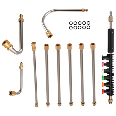 #ad 4000PSI High Pressure Washer Wand Set 15in Brass Steel 30° 90° U Shape 6 Nozzles $30.60