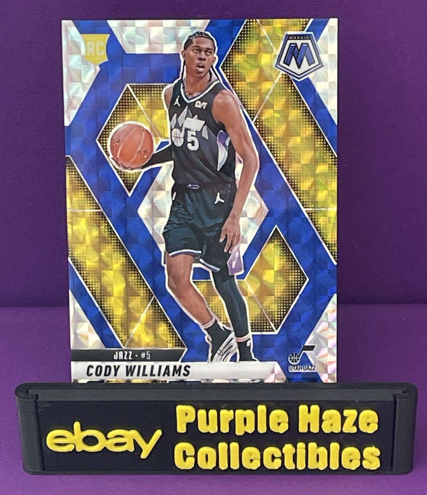 2024-25 Panini Mosaic Cody Williams # 207 Choice Blue Prizm /45 (RC)