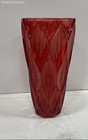 Red Glass Flower Vase