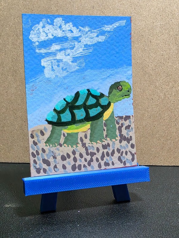 ACEO original painting turtle by Mindy Matthews