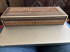 Antique Indian Wooden Box With Inlay