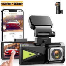 Dual 4K 2K Dash Cam Front Rear WiFi GPS Touch Screen Night Vision Parking Mode