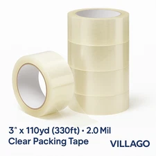 3" x 110yd Clear Packing Tape 2.0 Mil – Box Sealing Shipping Tape | 24-72 Rolls
