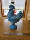 Vintage Westmoreland Slag Glass Rooster  Light Blue