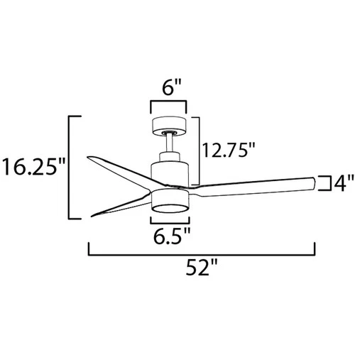 Maxim Lighting 88708BK Falcon 52 inch Black Indoor Ceiling Fan - Picture 2 of 2
