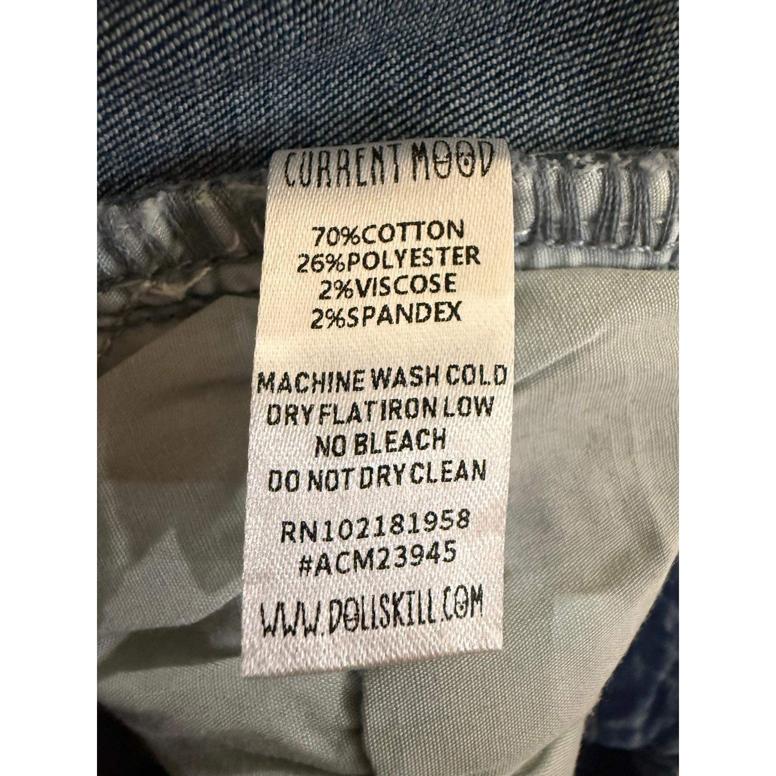 Current Mood Dolls Kill Patchwork Flare Jeans Blu… - image 7