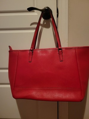 Scarlet RED COACH LEATHER Saffiano Large Tote Bag 23822 | eBay