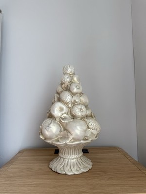 Vintage Italian Blanc de Chine Ceramic Fruit Topiary Centerpiece