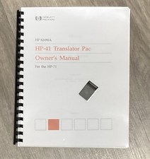 HP 71B Calculator: HP82490A HP-41 Translator Pac Module Owner's Manual