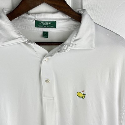 Masters Golf Polo Peter Millar Shirt Mens XL White Augusta Logo Stretch