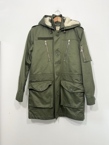 ERDEM x H&M Herren Parka Borg gefüttert Baumwolle Gr. S Khaki Grün Mantel Jacke - Bild 2 von 17