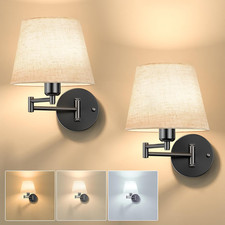 Battery Operated Wall Sconces Set of Two, Wireless Black Wall Lights with 10000M