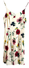 Old Navy Sz L Floral Sundress Back Smocked Side Zipper Bright Colors