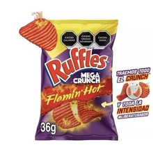 5X RUFFLES FLAMIN HOT  - SABRITAS MEXICANAS (5 Paquetes de 36g c/u)