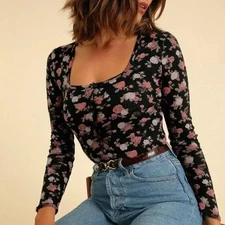 BNWT Rouje 'Jen' buttondown top Rose Noir, 34 / XS