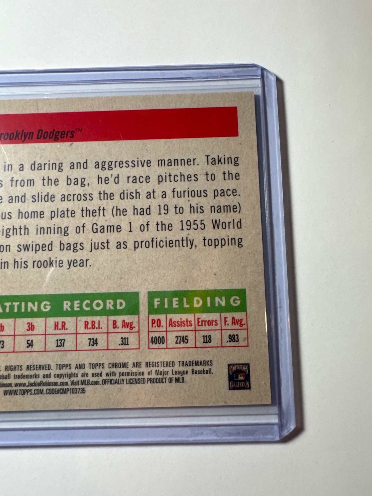 2025 Topps Chrome Platinum Baseball Jackie Robinson Black Vibrations/10 Dodgers view 6