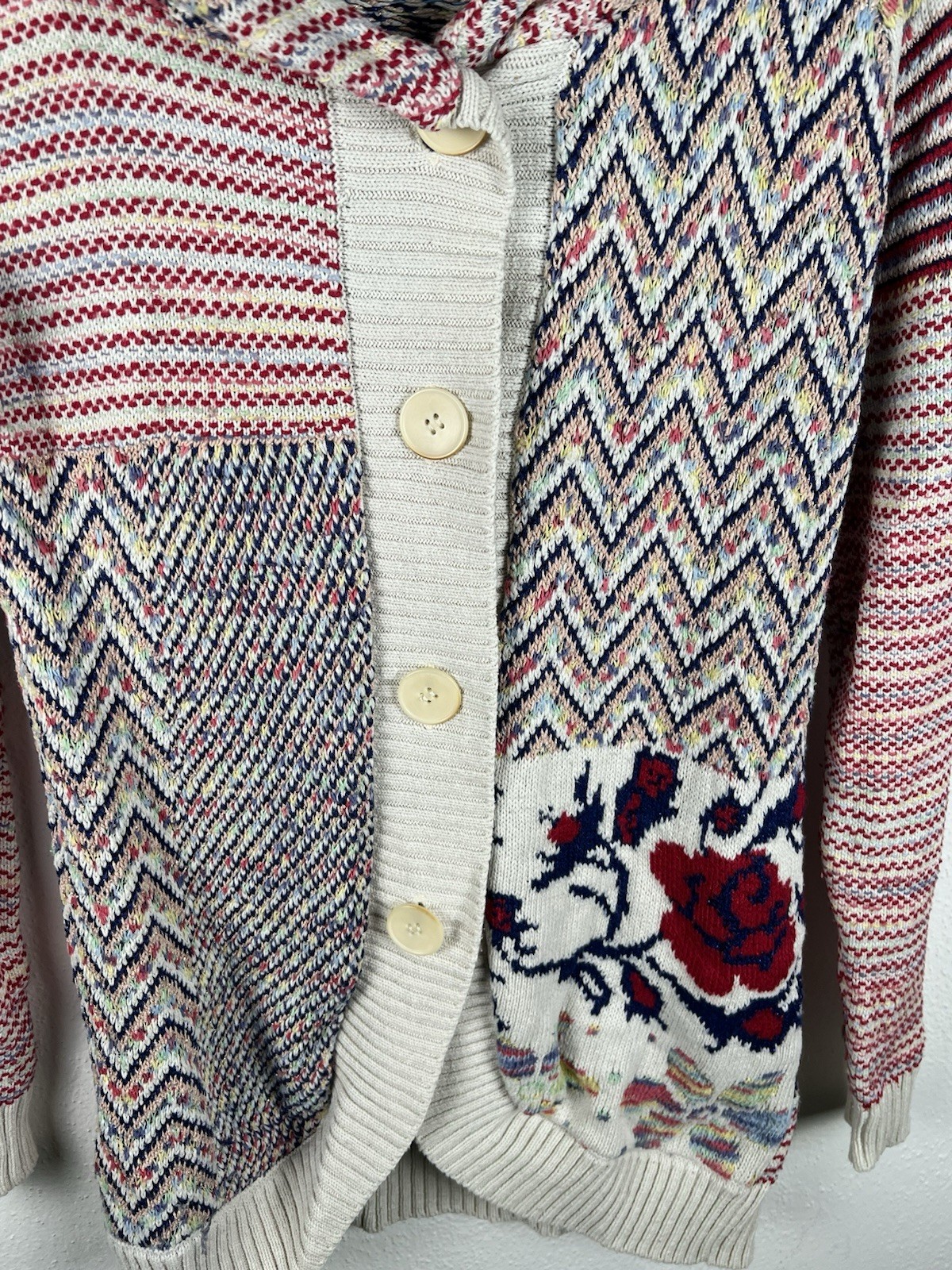 Desigual Multicolor Patchwork Patterned Knit Zip-… - image 9