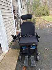 Quantum Electric Power Wheelchair Joystick Headrest Black Seat Adult