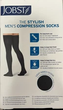 JOBST for Men Thigh High Socks Closed Toe Dot Band 15-20mmHg Black XL 115519
